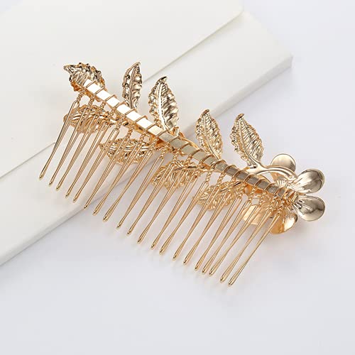 Samlbale 4 Pcs Gold Hair Comb For Women Decoratives, Leaf Hair Combs Hair Accessories For Women Bridesmaid Wedding Hair Accessories Gold #TOP2
