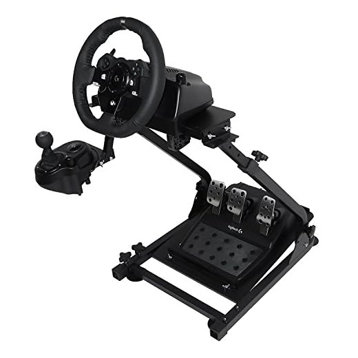 Autovictoria Soporte de Volante de Carrera para Logitech G25 G27 G29 y G920 Soporte Plegable de Volante no Incluye Volante Pedales y Palanca de Cambio (G920)