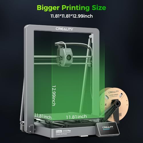 Image of Creality Ender 3 V3 Plus 3D Printer, 600mm /s High-Speed CoreXZ System, 300C Direct Drive Extruder, Auto Leveling, Dual Y /Z Axis, Tri-Metal Nozzle, Large Build Volume 11.8 inchx11.8 inchx13