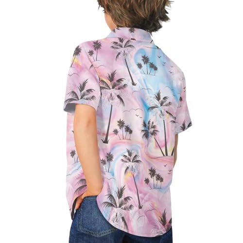 SYtrade Boys Girls Hawaii Shirt Button Down Short Sleeve Aloha Shirt for Kids Tropical Holiday Shirt4