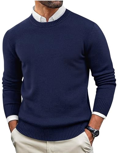 Demegimi Pull Noël Homme Pulls Molletonnés Hiver Noël Homme Col