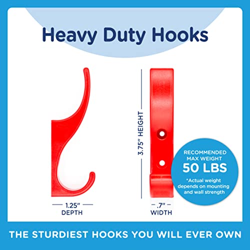 Toughook Heavy Duty Hooks For Hanging Coats, Jackets, Backpacks, Baseball Hats - Wall Mounted Rainbow Color Hangers For Kids, Perfect Hook For Classrooms, Bathroom Robes And Towels | Mini Hook 5-Pack #TOP5