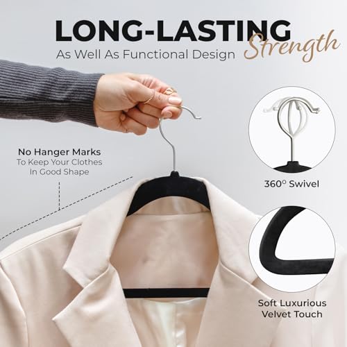 100-Pack-Velvet-Hanger-for-Shirt-Pants-Dresses-Skirts-Suits-Jackets-Slim-Space-Saving-Design-Standard-Coat-Hanger-Sturdy-Durable-Design-with-Shoulder-Grooves-Hook