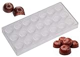 Polycarbonate Chocolate Mold by NuEmporia for Pralines, Truffles, Sweets, Candies, Bonbons: Swirled Dome Shape. Food Safe, BPA-Free Polycarbonate Plastic