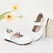 PANDANINJIA Naomi Girls Dress Shoes Mary Jane Ballet Flats Flower Girl Wedding Party Communion Shoes for Toddler Little Kid Big Kid (White Pu, 7 M US Toddler)