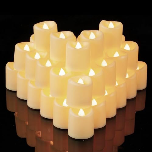 Ivory LED Flameless Votive Tealight Candles, Warm White, 1.5"x1.6", 100Pack by Ceremlit - Used condition - US$25.37
