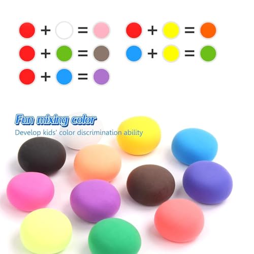 Ixiaoyoo Air Dry Clay Kit - 28 Colors Magic Clay, Molding Clay for Kids, Safe & Non-Toxic, Colorful DIY Clay, Great Gift for Boys & Girls