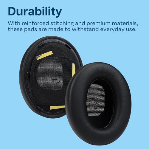 Almohadillas para auriculares de reemplazo para Bose QuietComfort Ultra inalámbricos con cancelación de ruido, de MMOBIEL: almohadillas de espuma viscoelástica y cuero sintético de proteína PU, aislamiento acústico – Negro miniatura 5