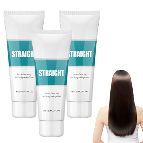 Crema alisadora Wadexr, cremas alisadoras con proteínas de seda y brillo para cabello rizado, natural potente, tratamiento capilar con proteínas (3pcs)