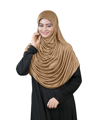 Image of Mehar Hijab Stretchable Frilled Hijab Scarf for Muslim Women | Soft Polyester Stylish Hijab for Women & Teenagers Faeezah Hijab