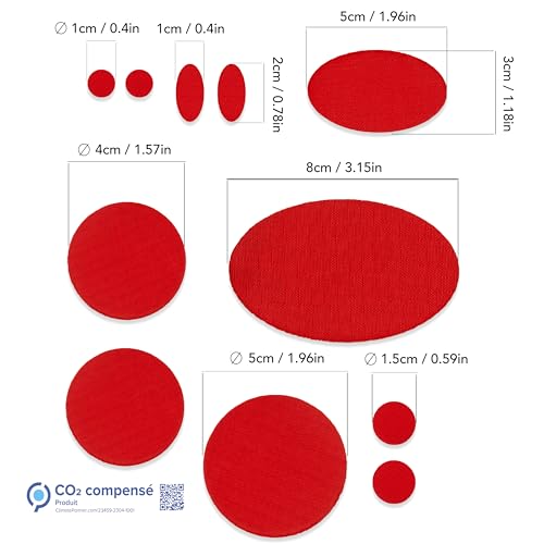 aZengear Repair Patches for Down Jackets - Waterproof, Pre-Cut, Self-Adhesive, Tear-Cold-Heat-Resistant Nylon Polyester Fabric to Fix Puffer Coats, Gear, Tents (11 Pieces, Red)