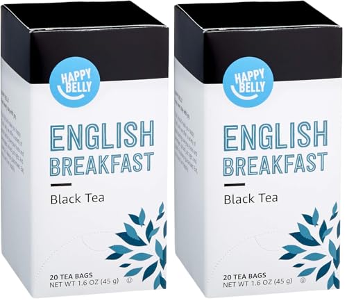 Image of Amazon Brand - Happy Belly English Breakfast Tea Bags, 20 Count (Pack of 2)