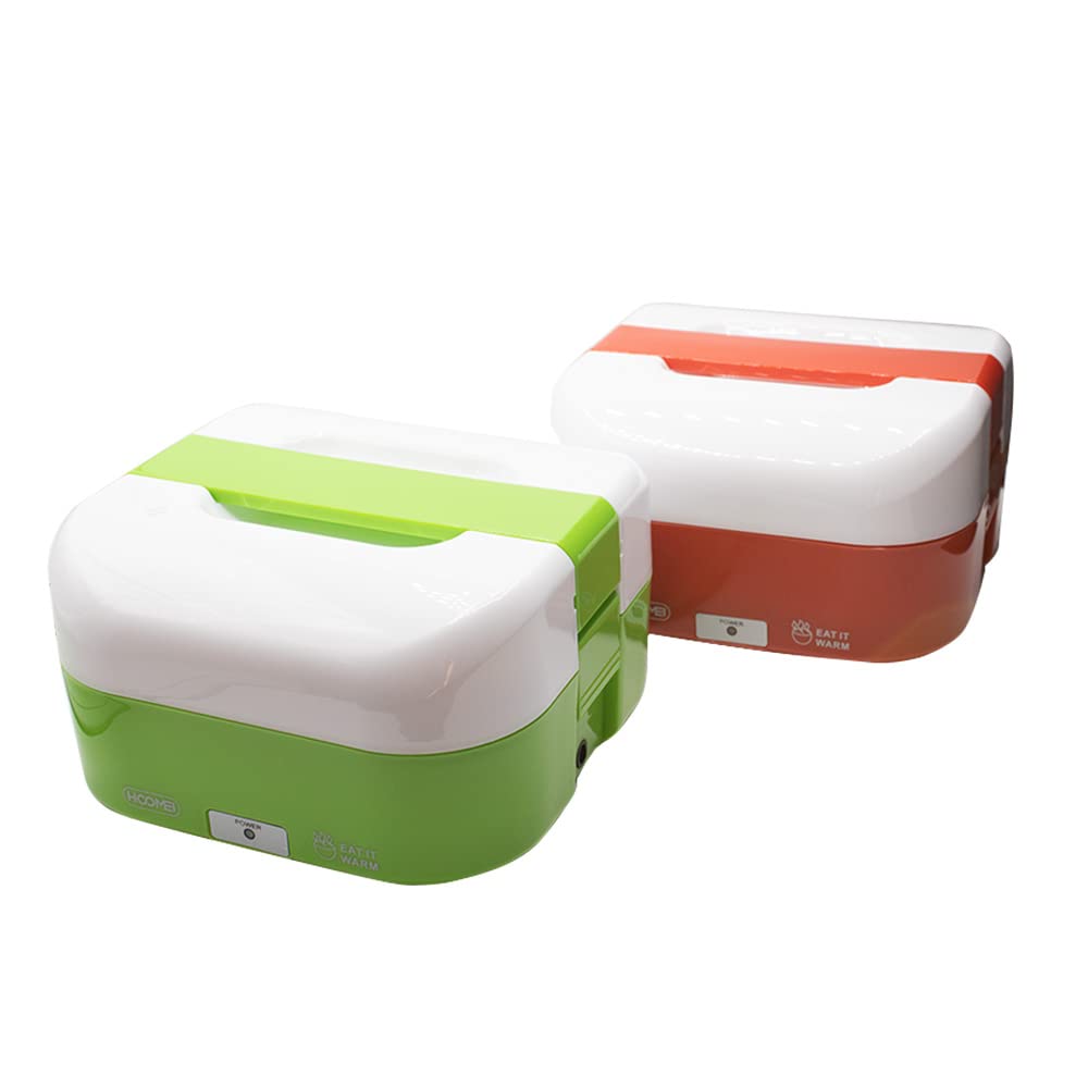 S.I.C Scaldavivande elettrico portatile,Lunch Box Elettrico,porta pranzo termico, 1.6L,potenza 40W vaschetta estraibile, posate incluse, per viaggio,auto,camion,camper,ufficio (Rosso)