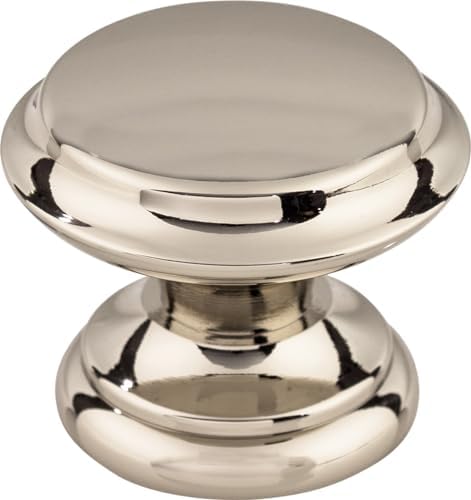 Top Knobs M1304 Asbury Collection 1-3/8" Flat Top Knob, Polished Nickel