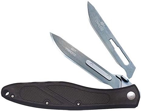 Havalon Piranta-Edge with Blaze Black Handle with 12 Additional Crazy Sharp Blades (Piranta Z - Black)