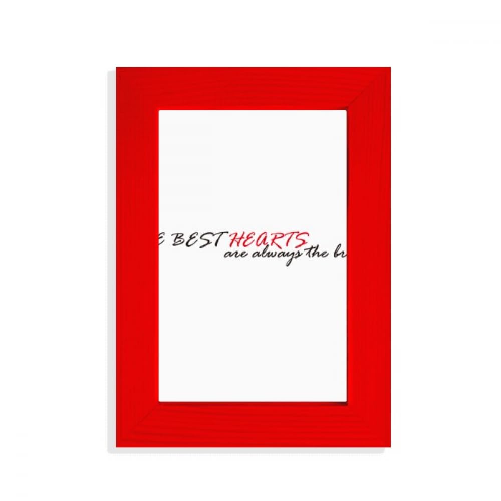 Cadre photo rouge citation The Best Hearts Are Always The Bravest pour offrir