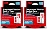 3M Interior Transparent Weather Sealing Tape, 1.5' x 10 Yards (2 Pack), Moisture-Resistant Insulating Tape for Interior Windows & Doors – Seals Drafts, Reduces Energy Loss, No-Residue Removal