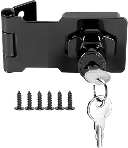 ZiYuya Serratura con chiavi, serratura per capannone, serratura con chiave, serratura per armadio, serratura per cancello porta cassetto armadio, lucchetto con serratura, Chiusure Hasp 2.5 Inch