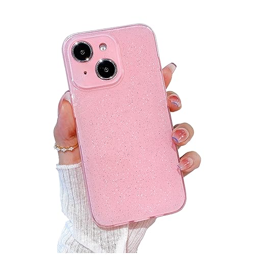 Coque pour iPhone 13 antichoc rose paillette douce et brillante