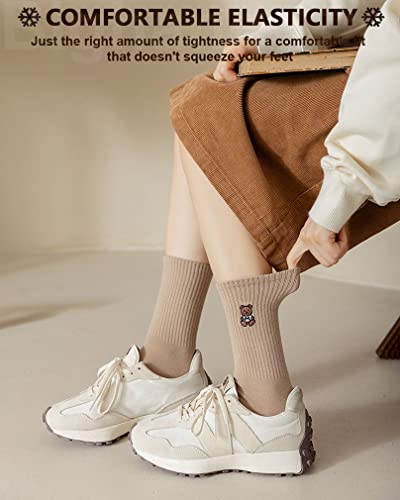 Image of IIG Women's Fashion Cute Cotton Socks Novelty Funny Above Ankle Crew Socks Holiday Gifts for Women 4 /5 Pairs