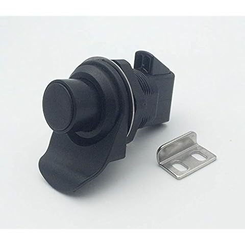 OWACH Push Button Latch for Marine Boat Tool Box, Glovebox, Radio Box, Electronic Box,Replace Soutcho 93-304 Series, 0.00"-0.41" Door Panel (Non-Locking, 1 Pack) Cover