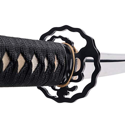 Siwode BoSou Handmade Full Tang Sharp Sword, Iron Tsuba ?Japanese Samurai Katana (High Carbon Steel 1060) 40-Inch