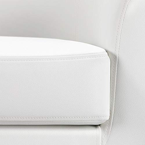 Sillón Plegable Cuero Sintético Blanco miniatura 6