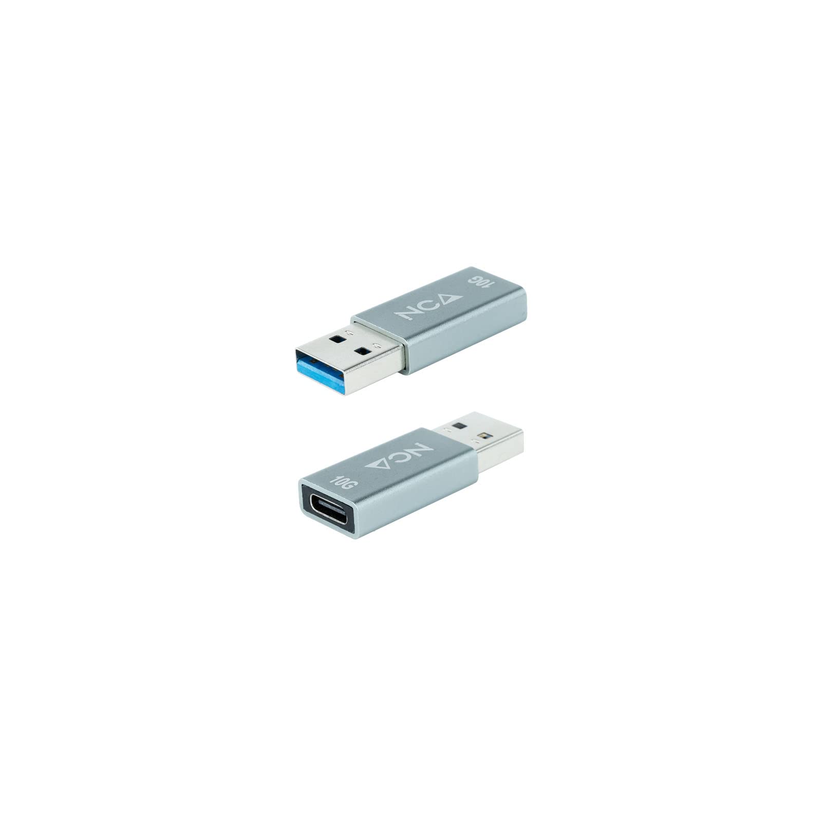 NANOCABLE 10.02.0013 – USB-A 3.1 GEN2 to USB-C Adapter, USB-A/Male -USB-C/Female, Grey