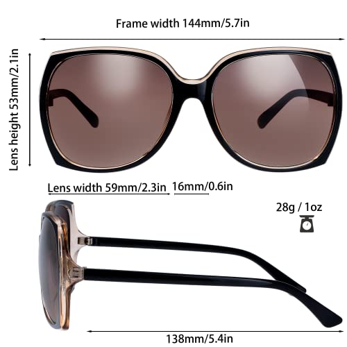 Image of The Fresh Women's Oversized Square Jackie O Cat Eye Hybrid Butterfly Fashion Sunglasses - Exquisite Packaging