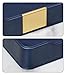 MEIBOOCH PU Leather Valet Tray with Gold Accent, Decorative Nightstand Organizer Desk Trays Cologne Organizer for Men - Key Bowl Vanity Trinket Tray for Dresser Bedside Entryway Table (Navy Blue)