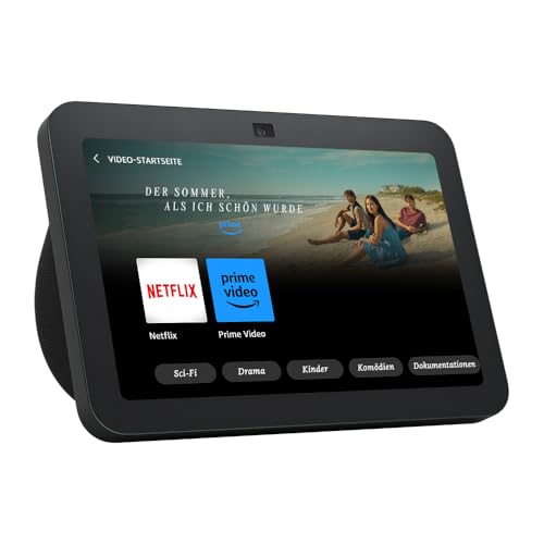 Echo Show 8 (3.Generation, 2023) | Smarter HD-Touchscreen mit 3D-Audio, Smart-Home-Hub | Anthrazit, mit Alexa+ Early Access