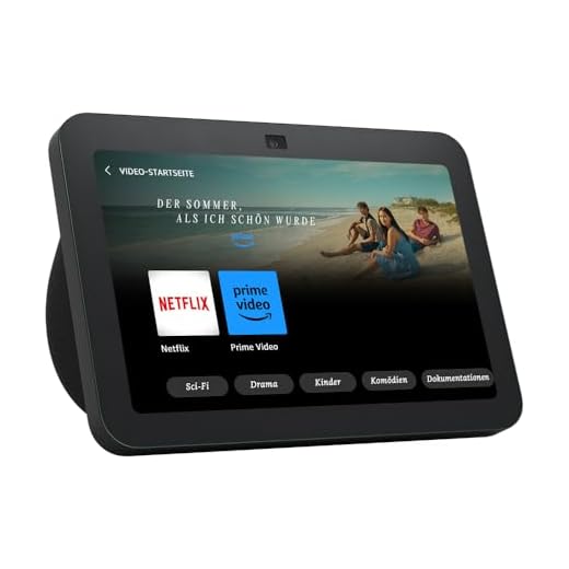 Echo Show 8 (3. Gen., 2023) | Smarter HD-Touchscreen mit 3D-Audio, Smart-Home-Hub und Alexa | Anthrazit