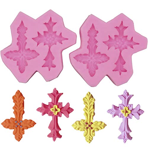 Hengke 2 peças moldes de silicone cruzado para artigos de festa de batismo, chá de bebê, festa de ca