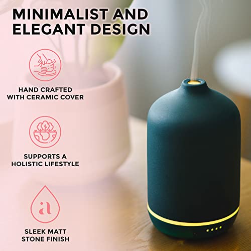 Ajna Aroma Diffuser For Essential Oil And Aromatherapy- Large Room Diffuser With Ionic Technology - Room Vaporizor, Humidifier, Diffuser With Cool Mist - 3 In 1 Gift Set - Blue Teal (250 Ml) #TOP1