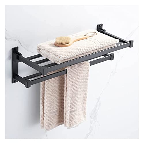 Porte-serviettes mural pliable en aluminium de 50 cm pour salle de bain