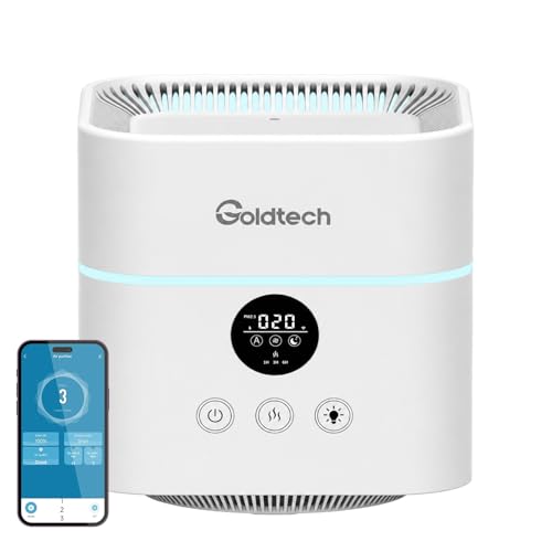 Goldtech Air Purifier and Humidifier Combo for Bedroom Up to 200Ft&sup2;,H13 True HEPA Filter Desk Air...