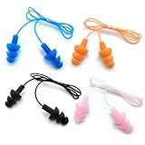Ear Plugs for Divers Zooshine 4 Pairs Waterproof Silicone Swimming Earplugs Corded,Swimming Ear Protection Sets(Earplugs Only)