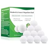 Mouse Repellent 10 Pack, Rodent Repellent Balls Pet Safe, Long-Lasting Squirrel & Mice Repellent, Moth Ball for Rodent Outdoor Use, Suitable for Garage Storage Patio Attic Shed Garage