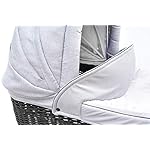 SKYLINE Klassisch Retro Stil Wicker LUX Kombi-Kinderwagen Buggy 3in1 Reise System Autositz (Isofix) (Collage Gray/17 "Räder)