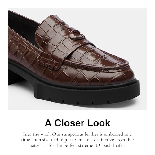 Image of Coach Leah Embossed Crocodile Loafer