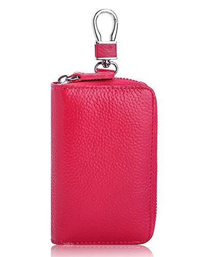 Keypack Llavero de Cuero Llavero Hombres y Mujeres Paquete de Tarjeta Colgante de Cintura Simple de Gran Capacidad Caja de Coche Clave 6 Colores Tamaño Opcional (Color : Rojo, Tamaño : Large Size)