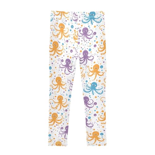 Colorful Octopus Bubble Girls Leggings Soft Stretch Workout Yoga Dance Pants for Kids Casual Tights2