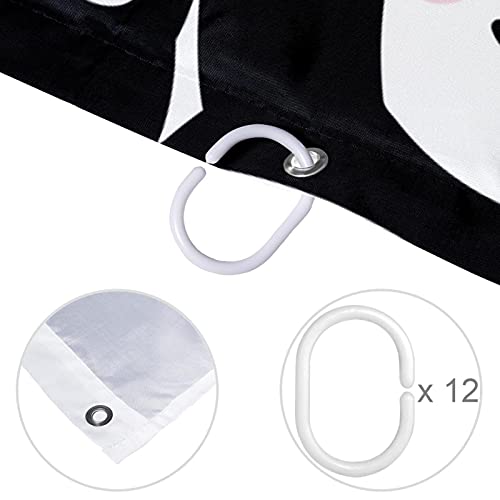 Rideau de douche panda chinois imperméable pour salle de bain zen - 5