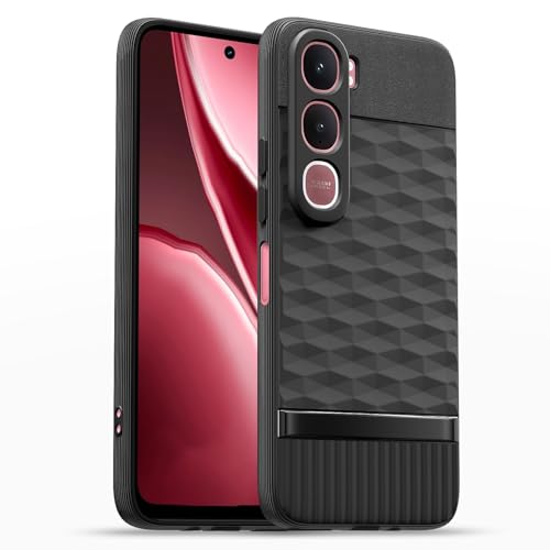 Image of Pikkme Back Cover for Vivo Y31 5G Camera Protection 3D Hexa Cube Design Silicone Protective Bumper Case (Black)