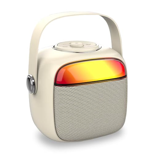 Image of Pebble Flare 5W Portable Bluetooth Speaker Deep Bass RGB Lights BT v5.3 TWS Pairing 4H Playtime Auto Pairing AUX /USB /TF /BT Compact Premium Design (Beige)