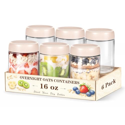 SECLENT 16 oz Glass Meal Prep Jars