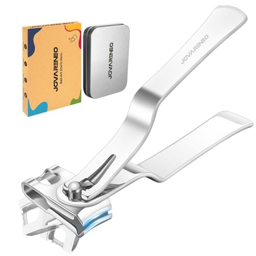 Nail Clippers for Seniors, 360 Degree Rotary Fingernail and Toenail Clippers with Long Handle Ultra Sharp Sturdy Stainless Steel Heavy Duty Large Toe Nail Clippers for Thick Nails Built-in Nail File