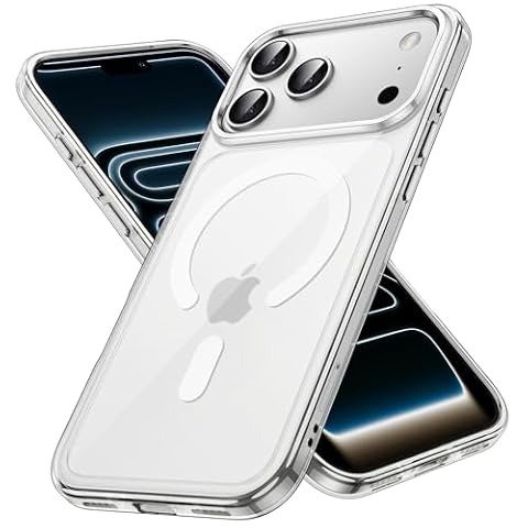 JETech Magnetyczne Etui dla iPhone 17 Pro 6,3 Cala Kompatybilne z MagSafe, Odporny na Wstrząsy Osłona Bumper Telefonu, Odporna na Zarysowania Przejaśniać Tył (Przezroczyste)