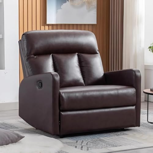 Image of Torque - James 1 Seater Leatherette Manual Recliner | Recliner Sofa /Chair for Living Room, Bedroom, Office (Brown) | 1 Year Warranty