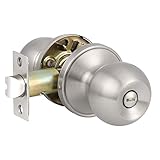 4 Pack Interior Door Knobs Brushed Nickel Finish Keyless Privacy Door Handles, Bedroom Door Lock Bathroom Privacy Door Handles, Classic Round Style Contractor